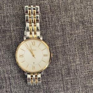 Fossil ES3739 Jacqueline Silver Dial Two-Tone Ladies Watch
